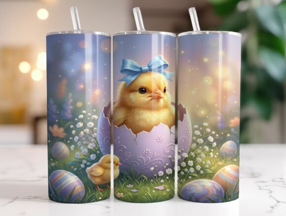 Baby Chick Easter Egg Tumbler Wrap PNG Review