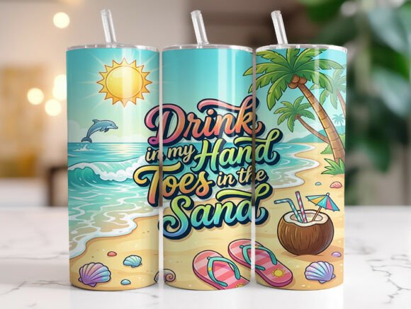 Beach Quote Drink in My Hand Tumbler PNG Review