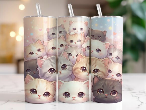 Black White Kawaii Cat Tumbler Wrap Review