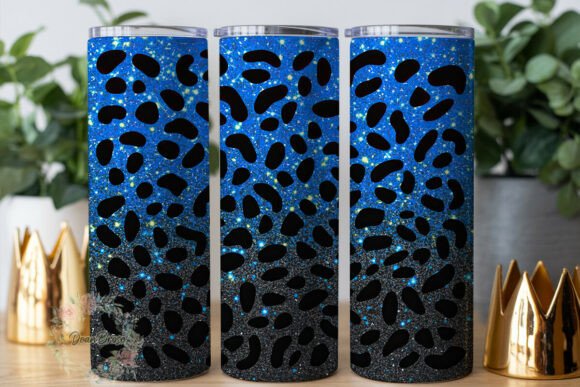 Blue and Black Glitter Leopard Tumbler Review