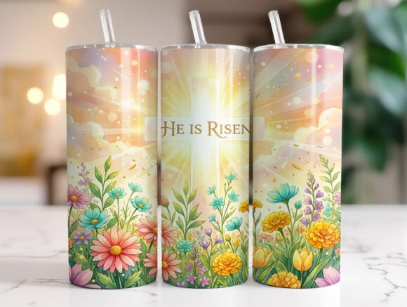 Christian Easter He is Risen Tumbler PNG Review