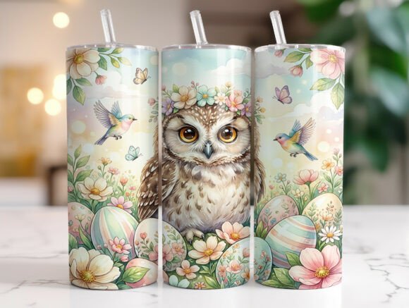 Christian Easter Owl Floral Tumbler Wrap Review
