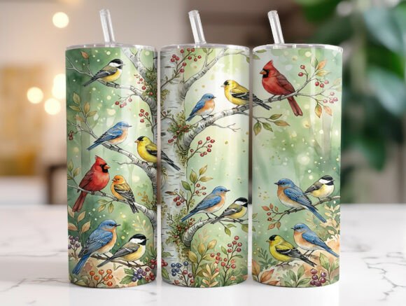 Colorful Birds Nature Scene Tumbler Wrap Review