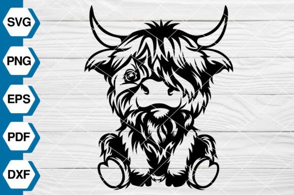 Cute Highland Cow Sitting SVG EP671 Review