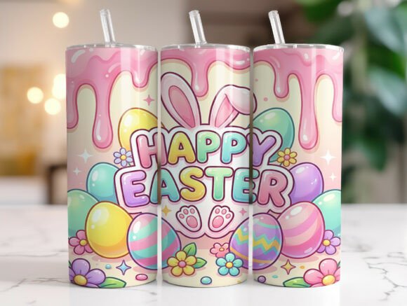 Cute Pastel Easter Tumbler Wrap Design Review