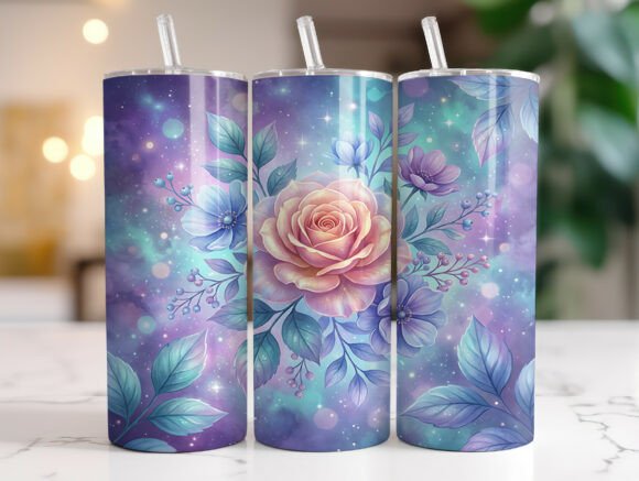 Dreamy Pastel Rose Cosmic Garden Tumbler