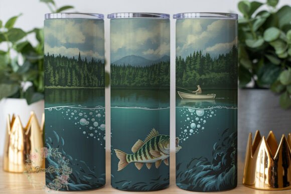 Fishing Lake Bass Scene 20oz Tumbler