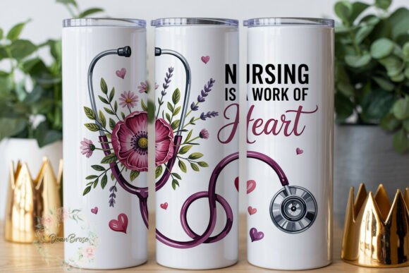 Floral Stethoscope Nurse Tumbler Wrap Design Review