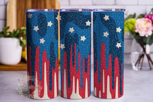 Patriotic Glitter Drip Tumbler Wrap Review