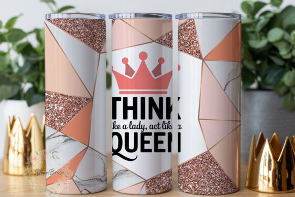 Pink Rose Gold Crown Quote Tumbler Wrap