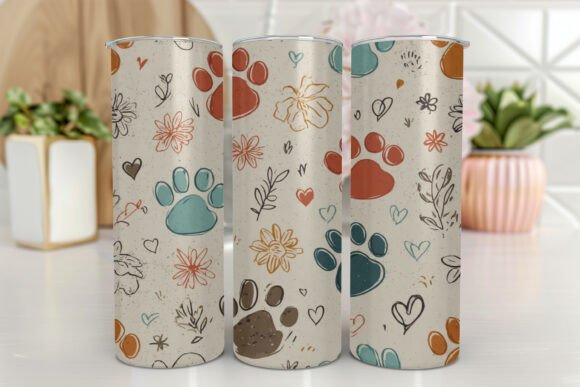 Skinny Tumbler Wrap Glitter Dog Paw Review