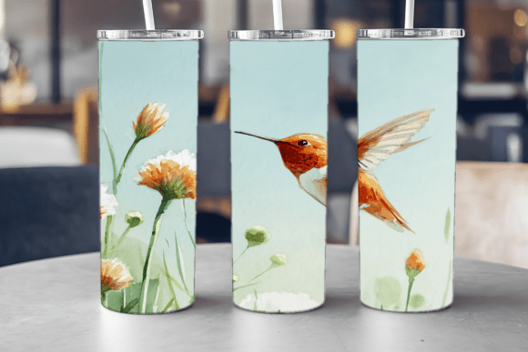 Soft Watercolor Hummingbird Tumbler Review for Embroidery Projects