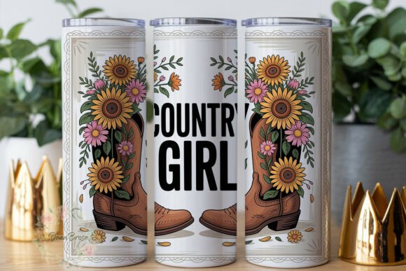 Sunflower Cowgirl Boots Tumbler Wrap Design Review